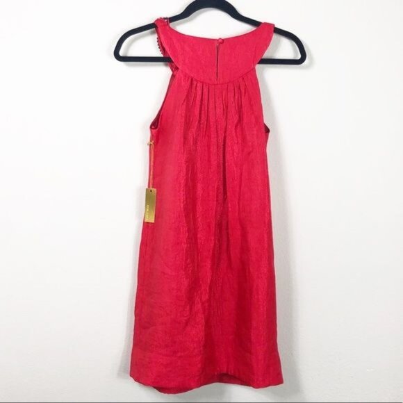 Alexia Admor Red Halter Dress Bead Braid Embellished Neck Sleeveless Size XS NWT - Picture 5 of 7